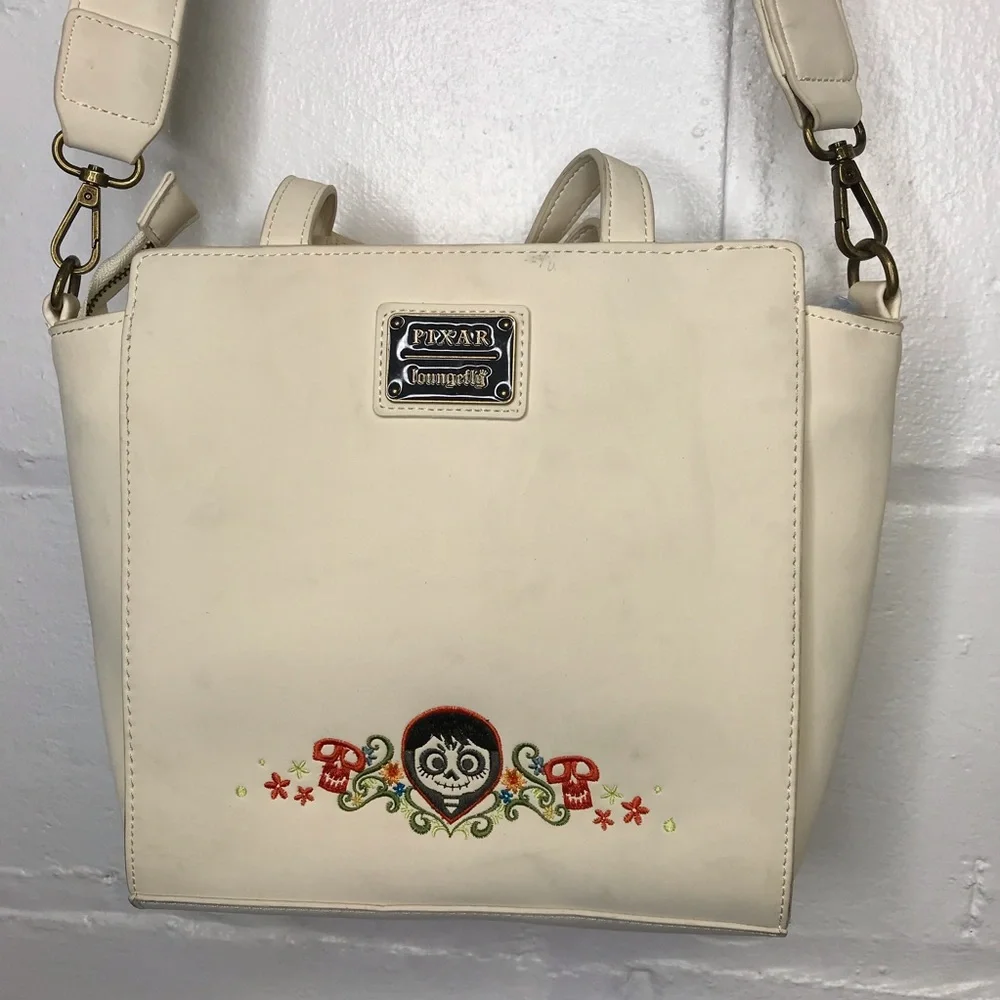 Loungefly Disney Pixar Coco Floral Guitar Crossbody Bag Tote Purse - Picture 8 of 15